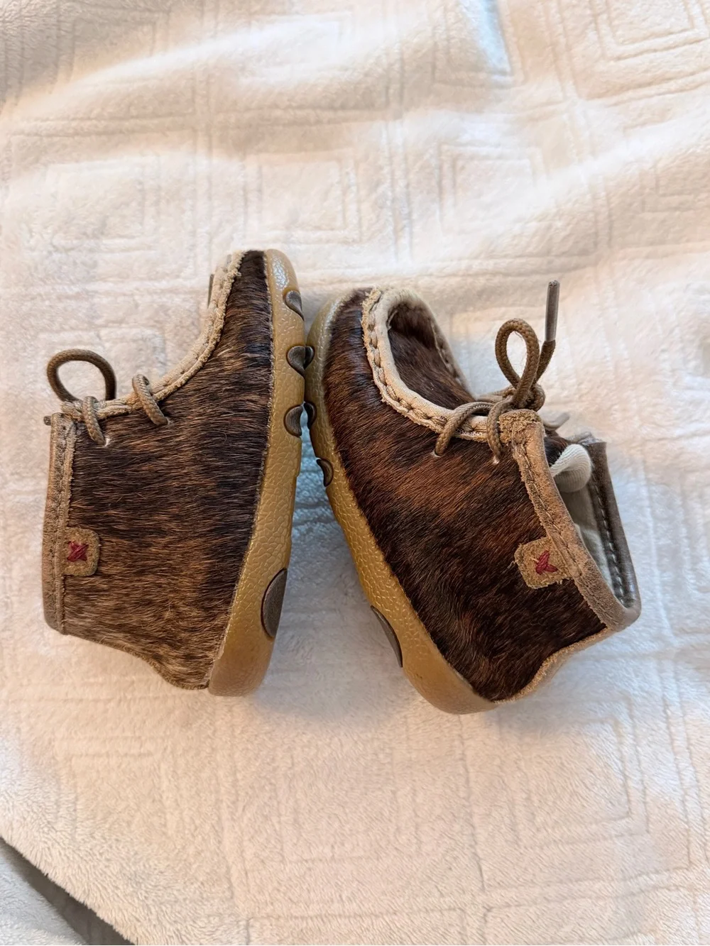 Twisted X Unisex Infants' Chukka Brindle Driving Moccasin Shoes size 5 leather